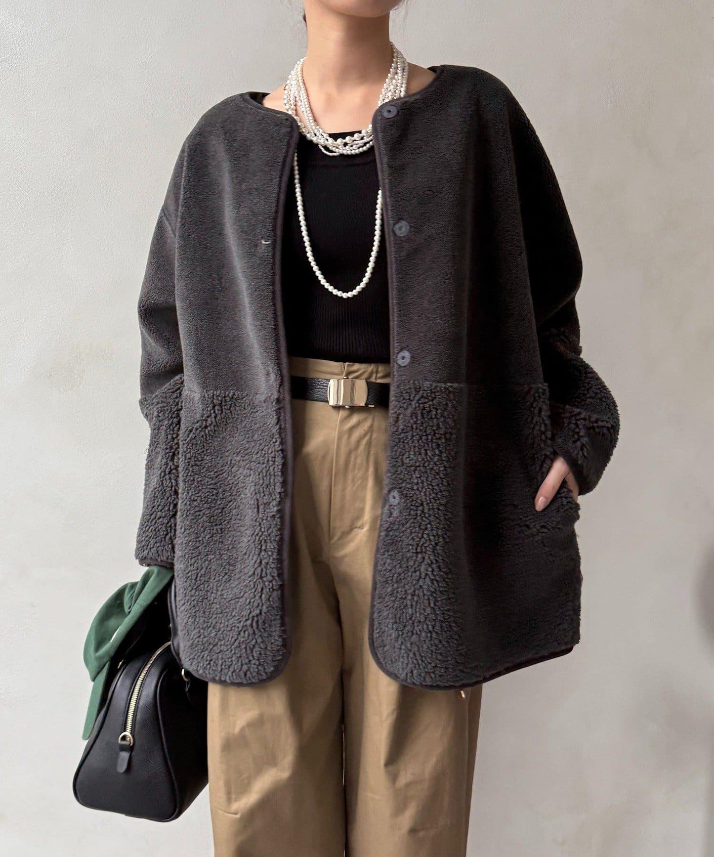 可雙面穿仿麂皮大衣