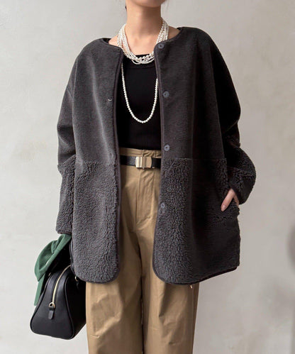 可雙面穿仿麂皮大衣