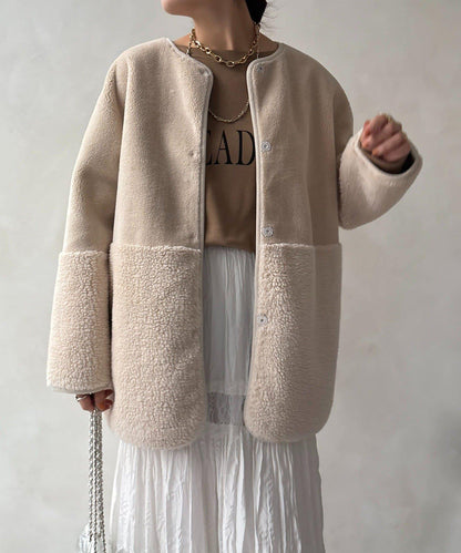 可雙面穿仿麂皮大衣