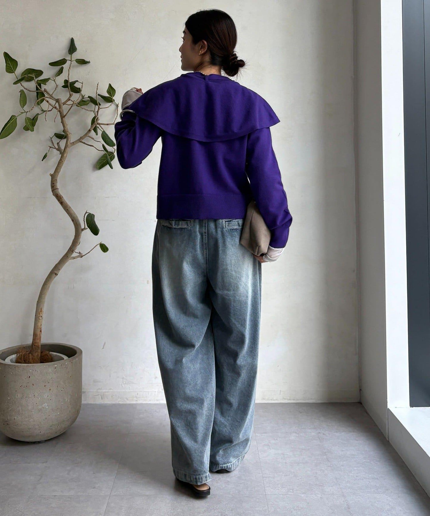 棒領帶披肩開衫