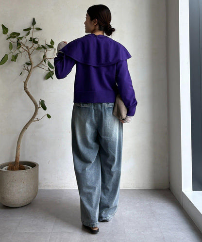 棒領帶披肩開衫