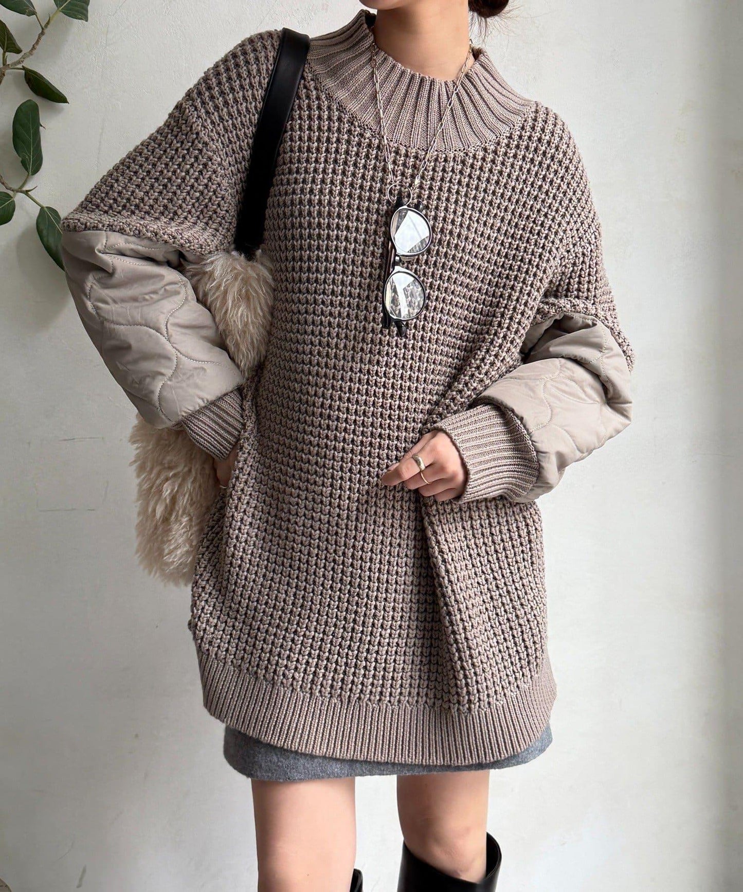 拼接絎縫針織衫