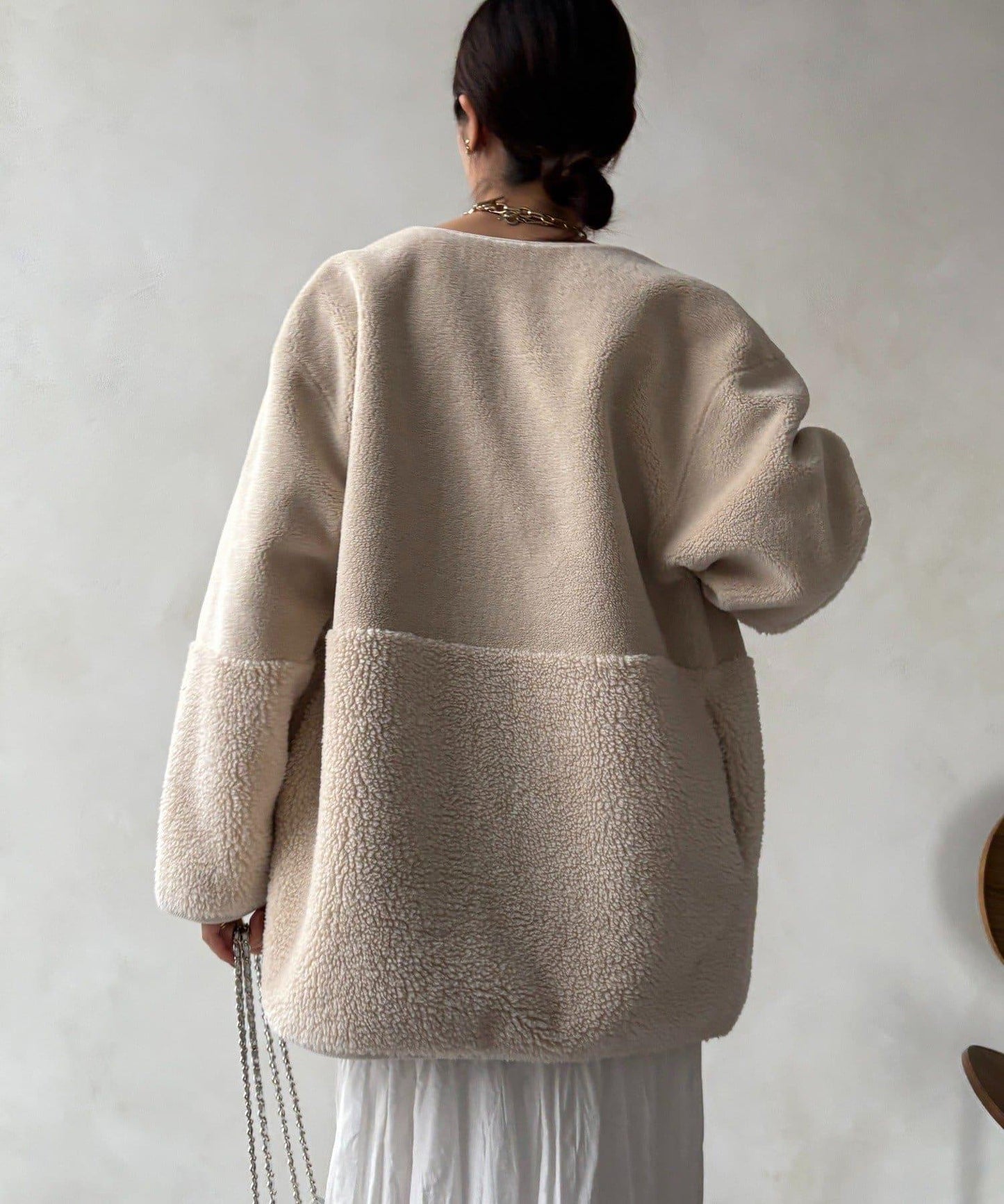 可雙面穿仿麂皮大衣