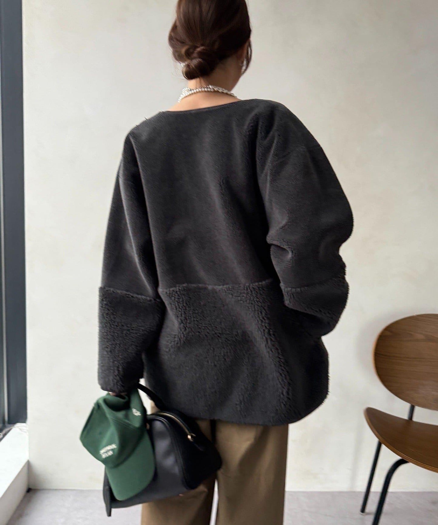 可雙面穿仿麂皮大衣