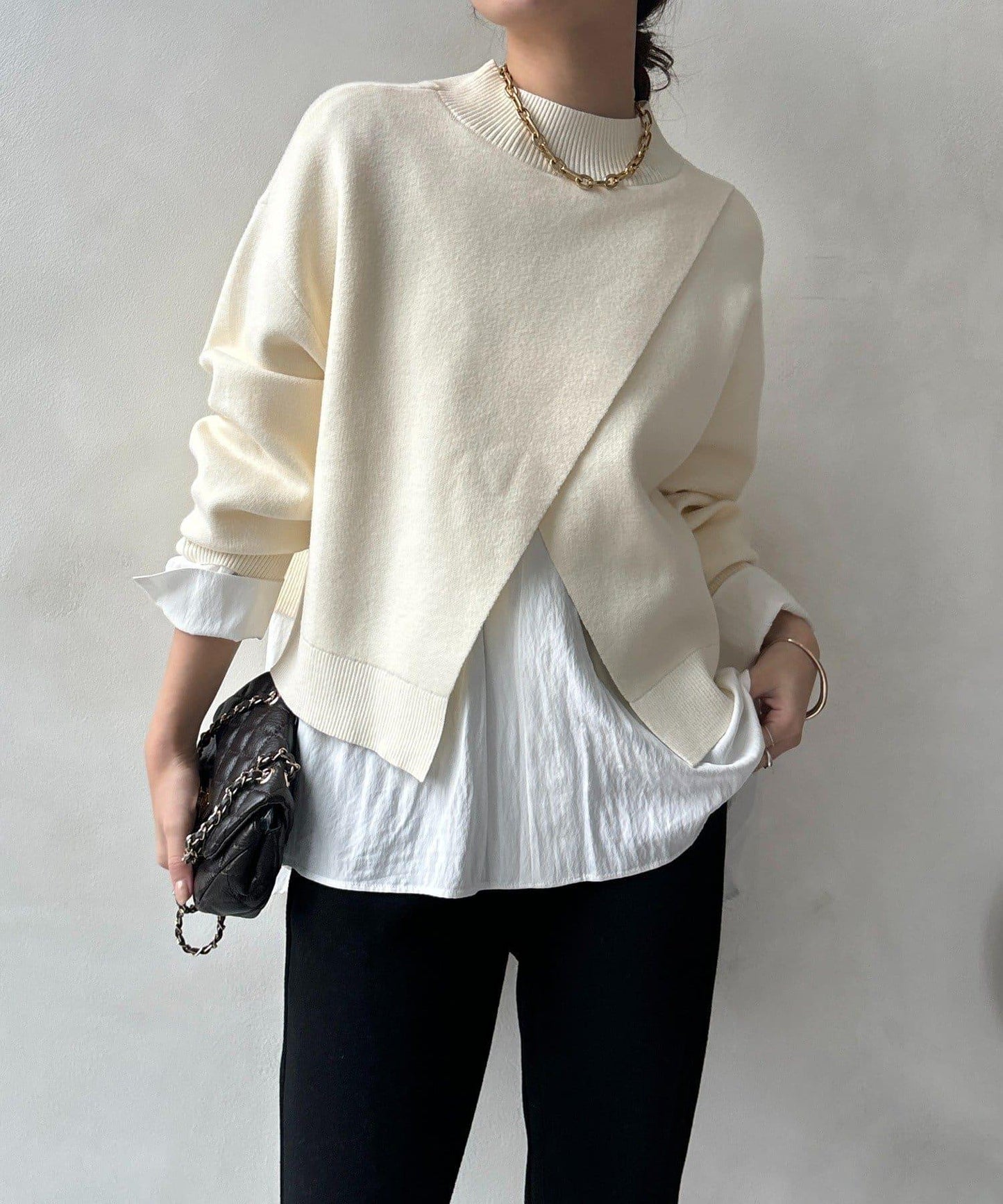 短款兩穿針織衫