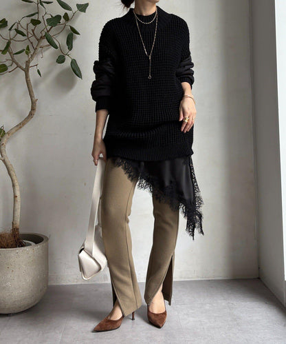 拼接絎縫針織衫