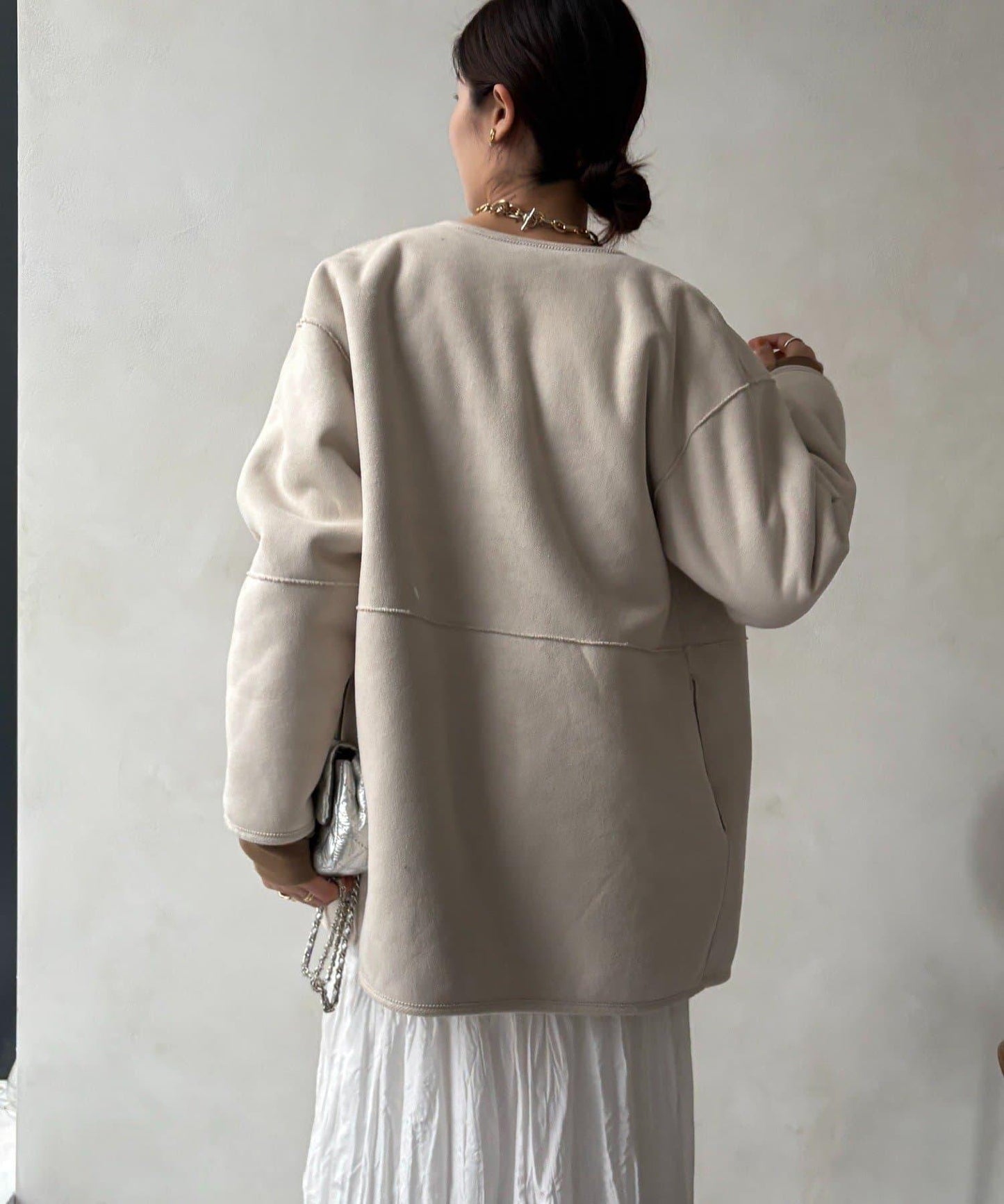 可雙面穿仿麂皮大衣