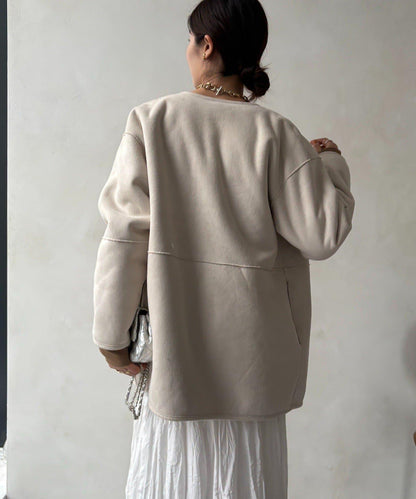 可雙面穿仿麂皮大衣