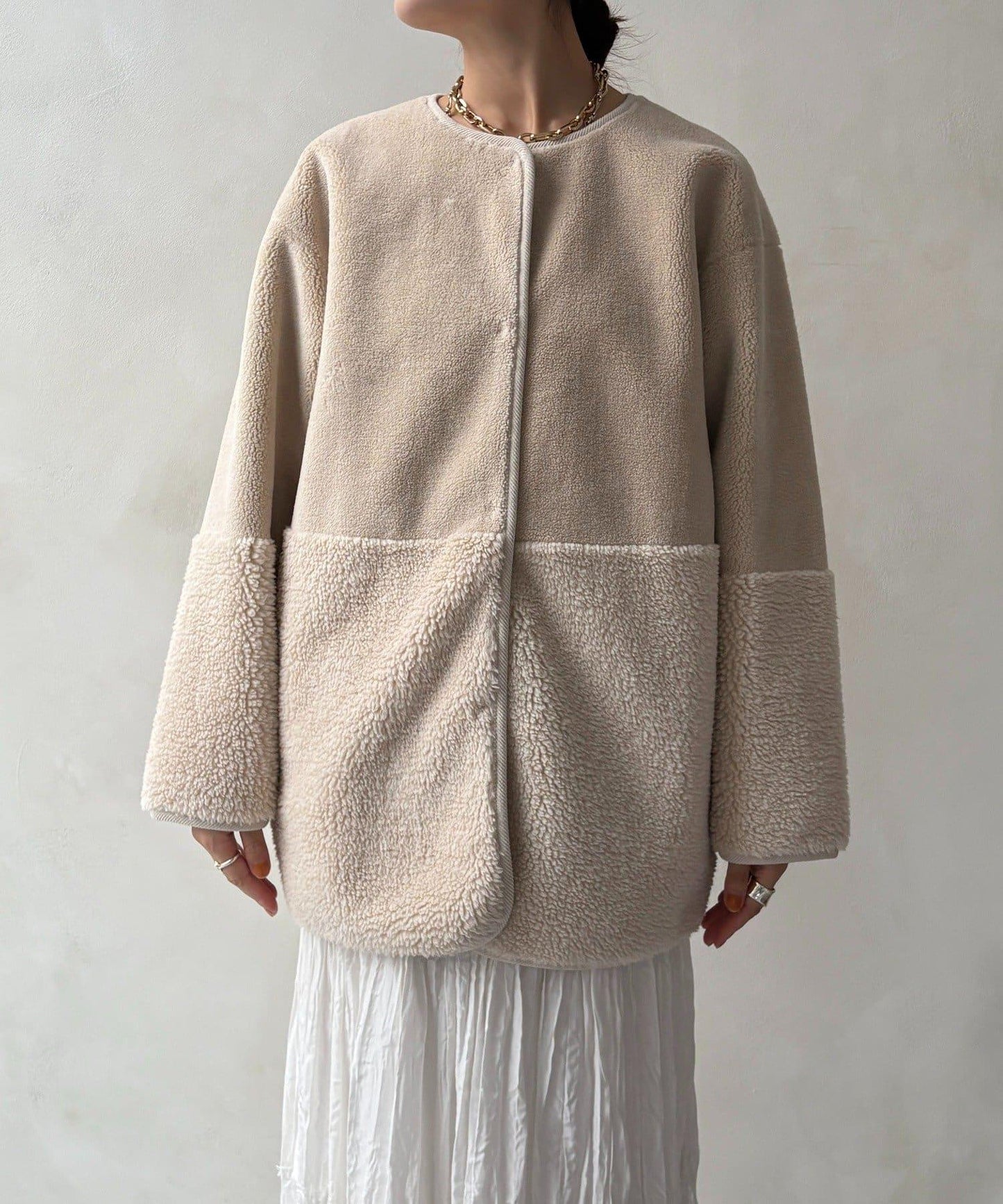 可雙面穿仿麂皮大衣