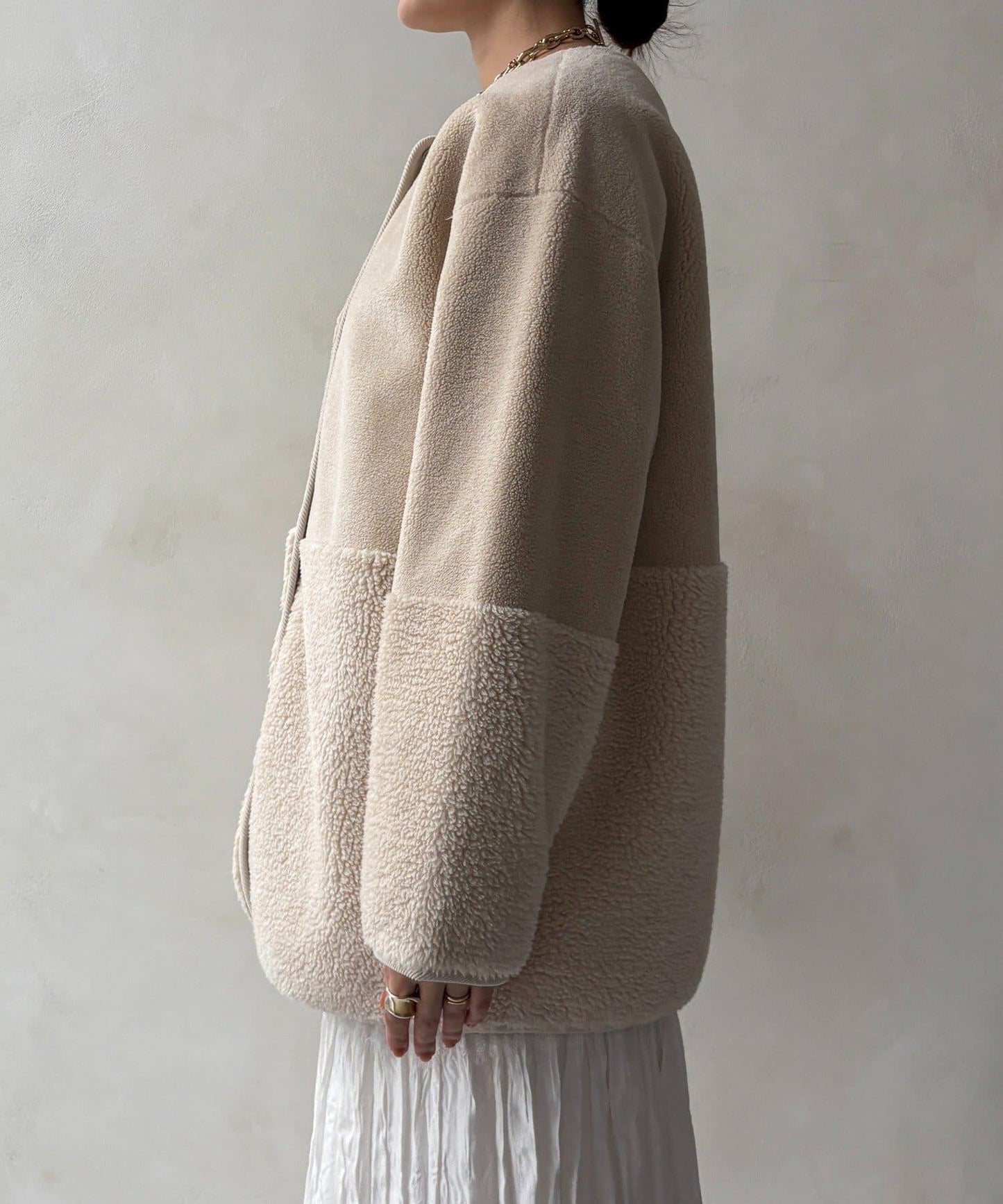 可雙面穿仿麂皮大衣