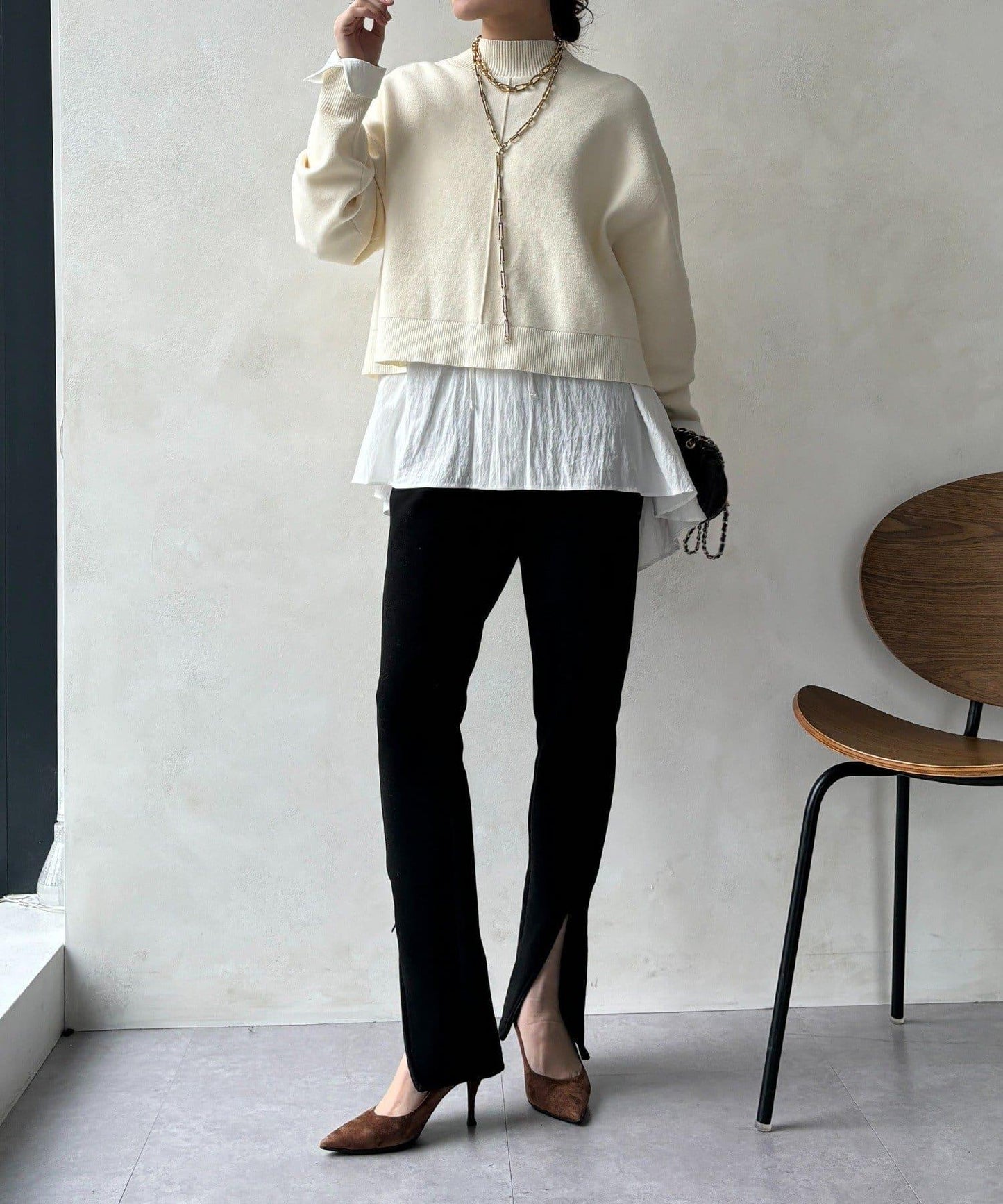 短款兩穿針織衫