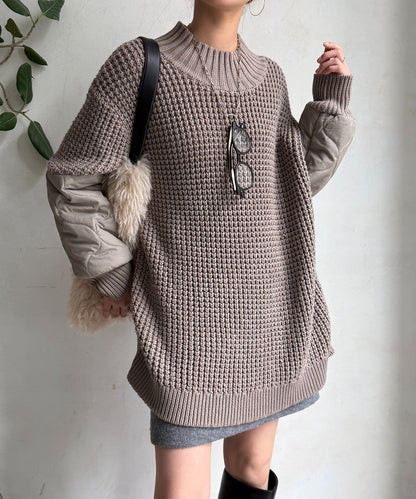 拼接絎縫針織衫