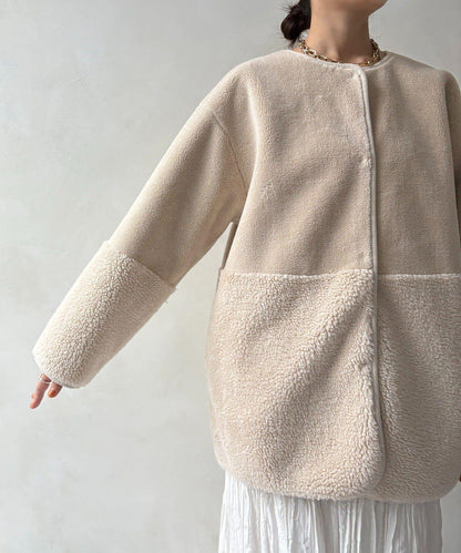 可雙面穿仿麂皮大衣