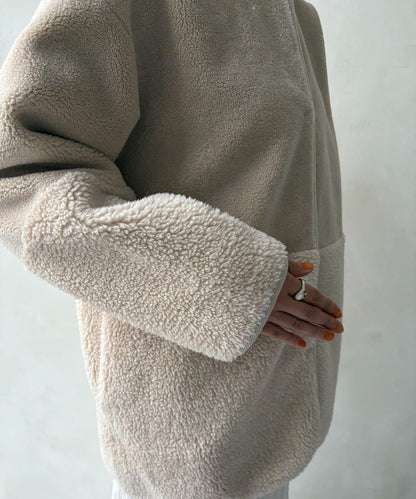 可雙面穿仿麂皮大衣