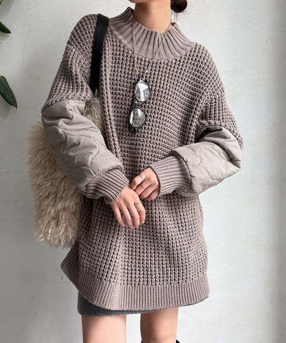 拼接絎縫針織衫