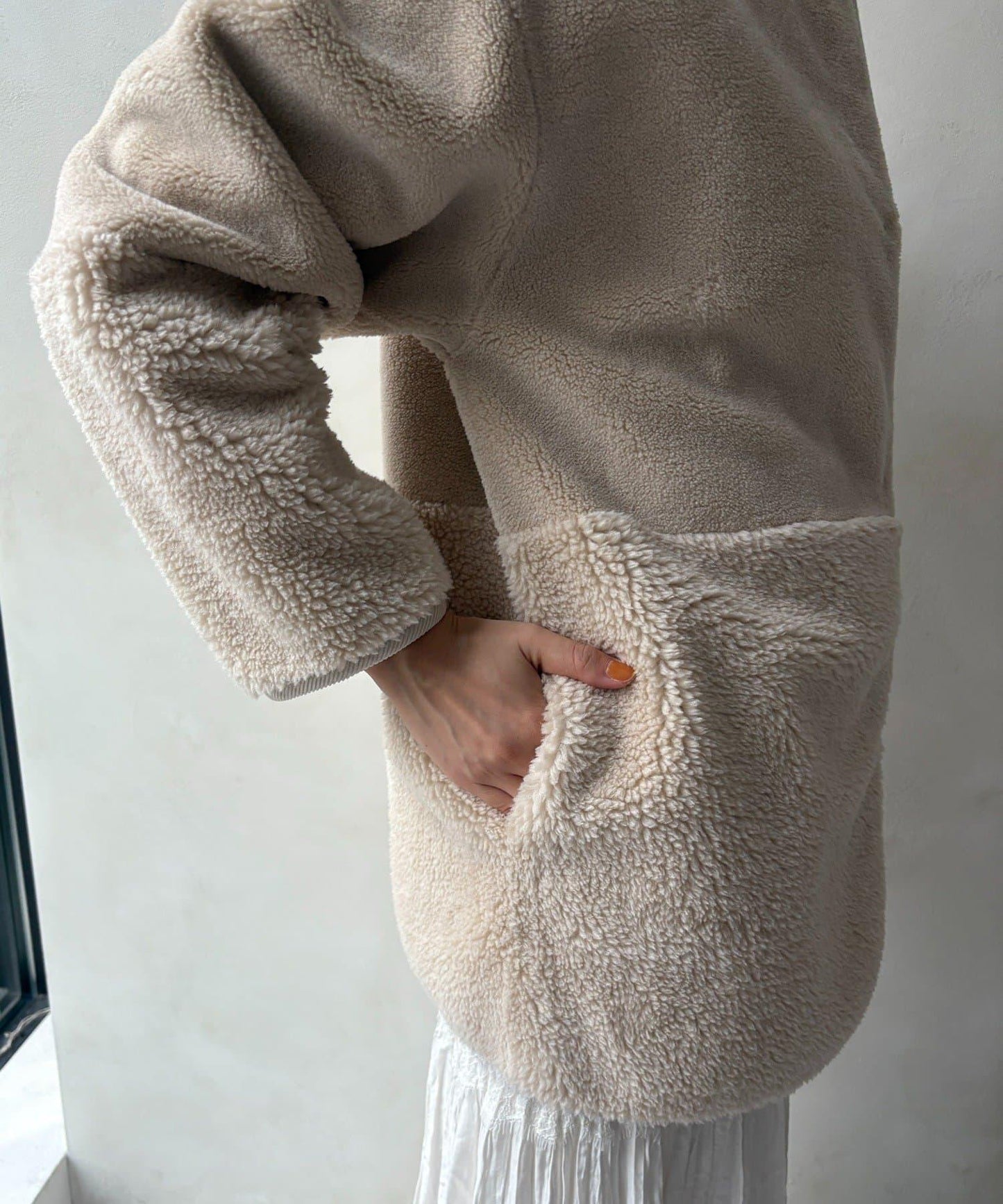 可雙面穿仿麂皮大衣