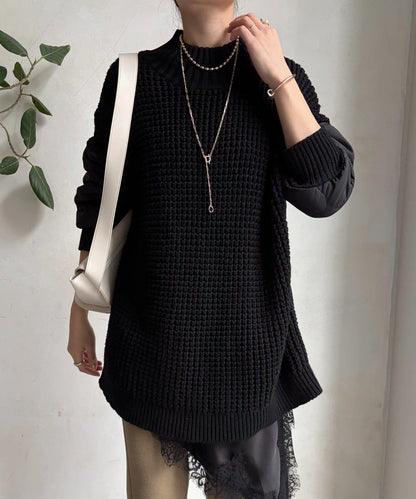 拼接絎縫針織衫