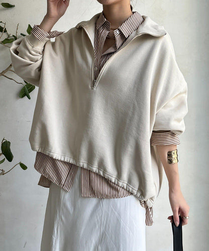 加絨抽繩半拉鍊套頭衫