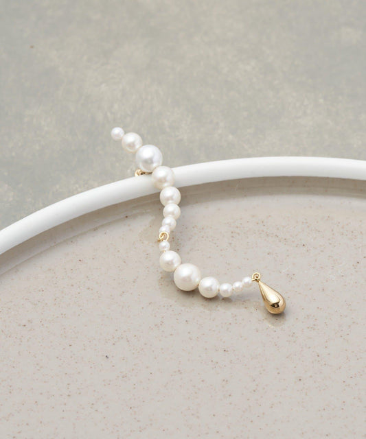 【近日開始】線條珍珠單隻耳釘
