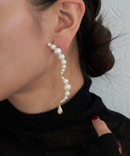 【近日開始】線條珍珠單隻耳釘