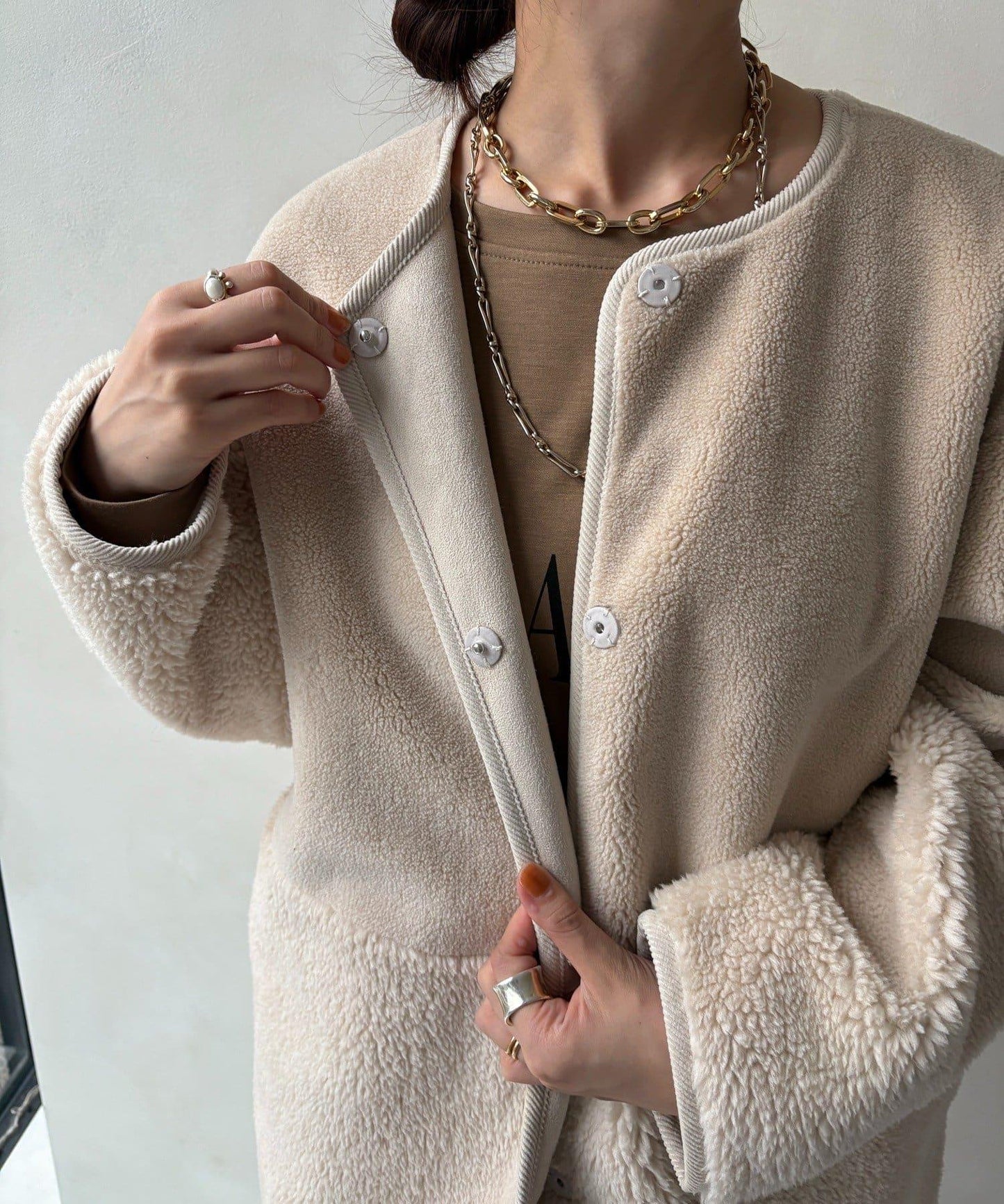 可雙面穿仿麂皮大衣