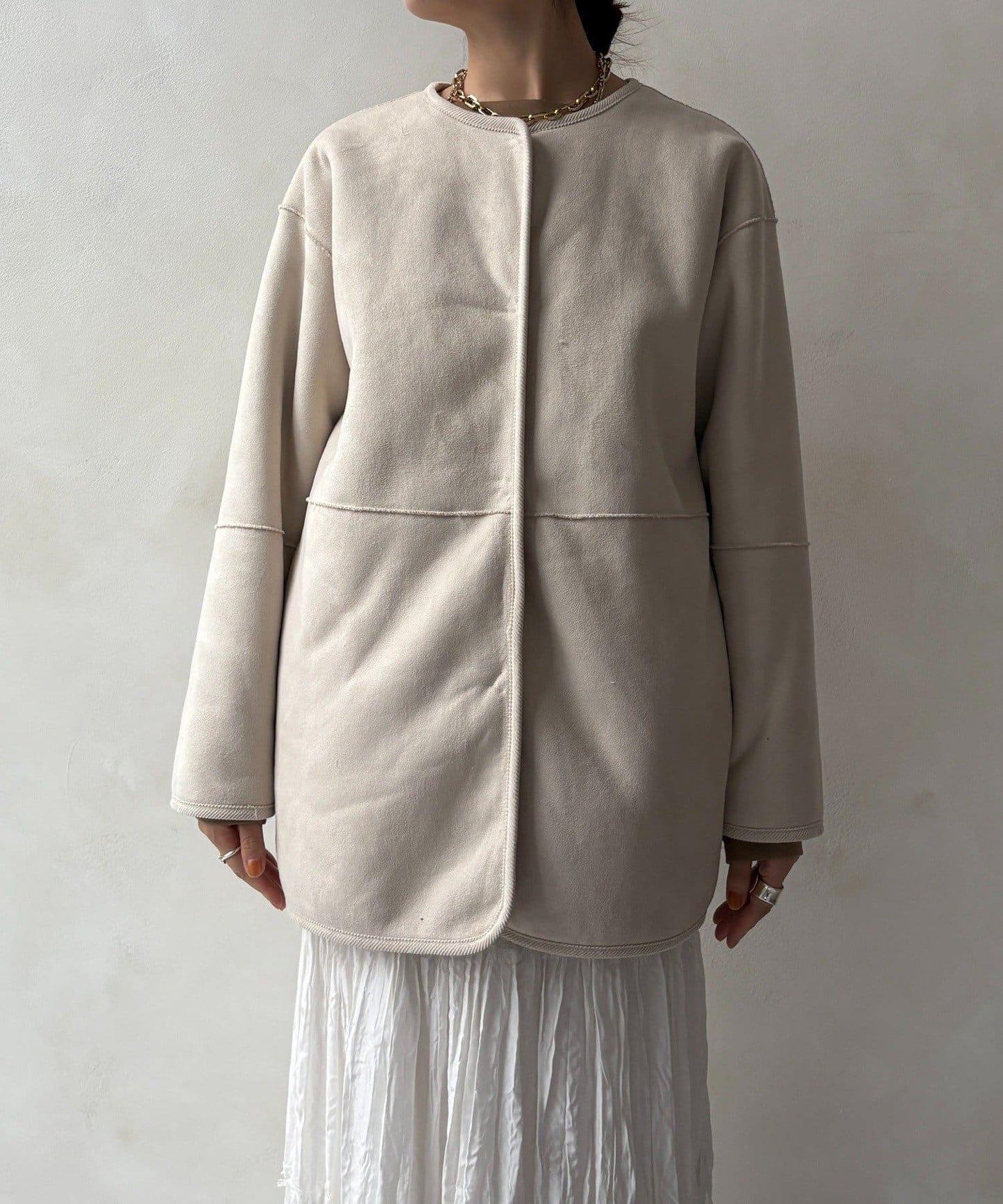 可雙面穿仿麂皮大衣