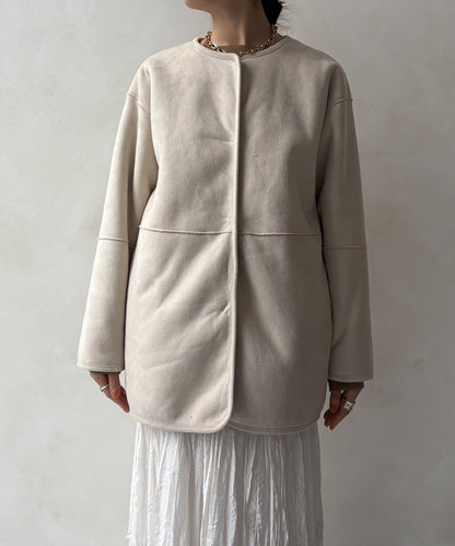 可雙面穿仿麂皮大衣