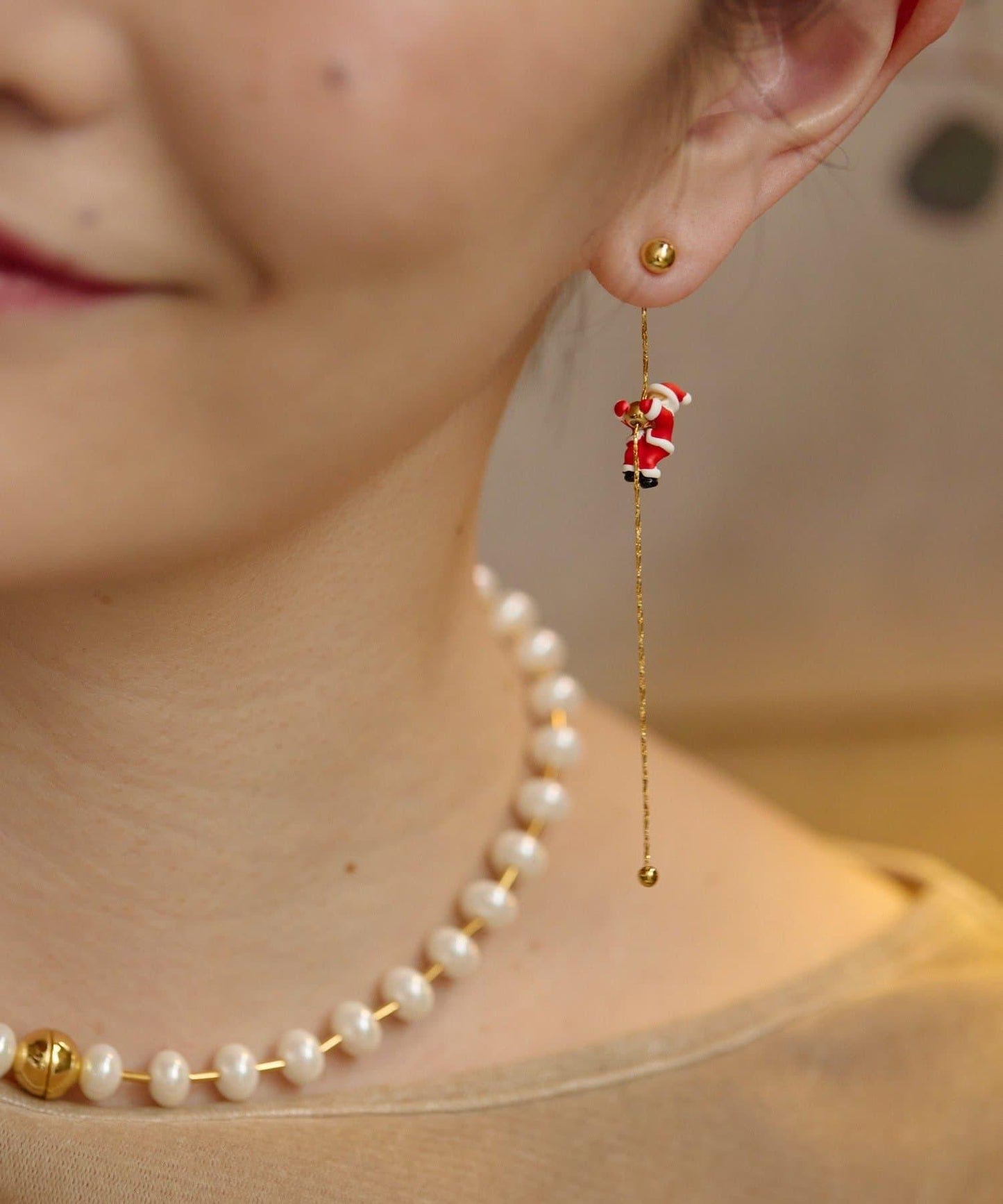 攀巖聖誕老人耳環