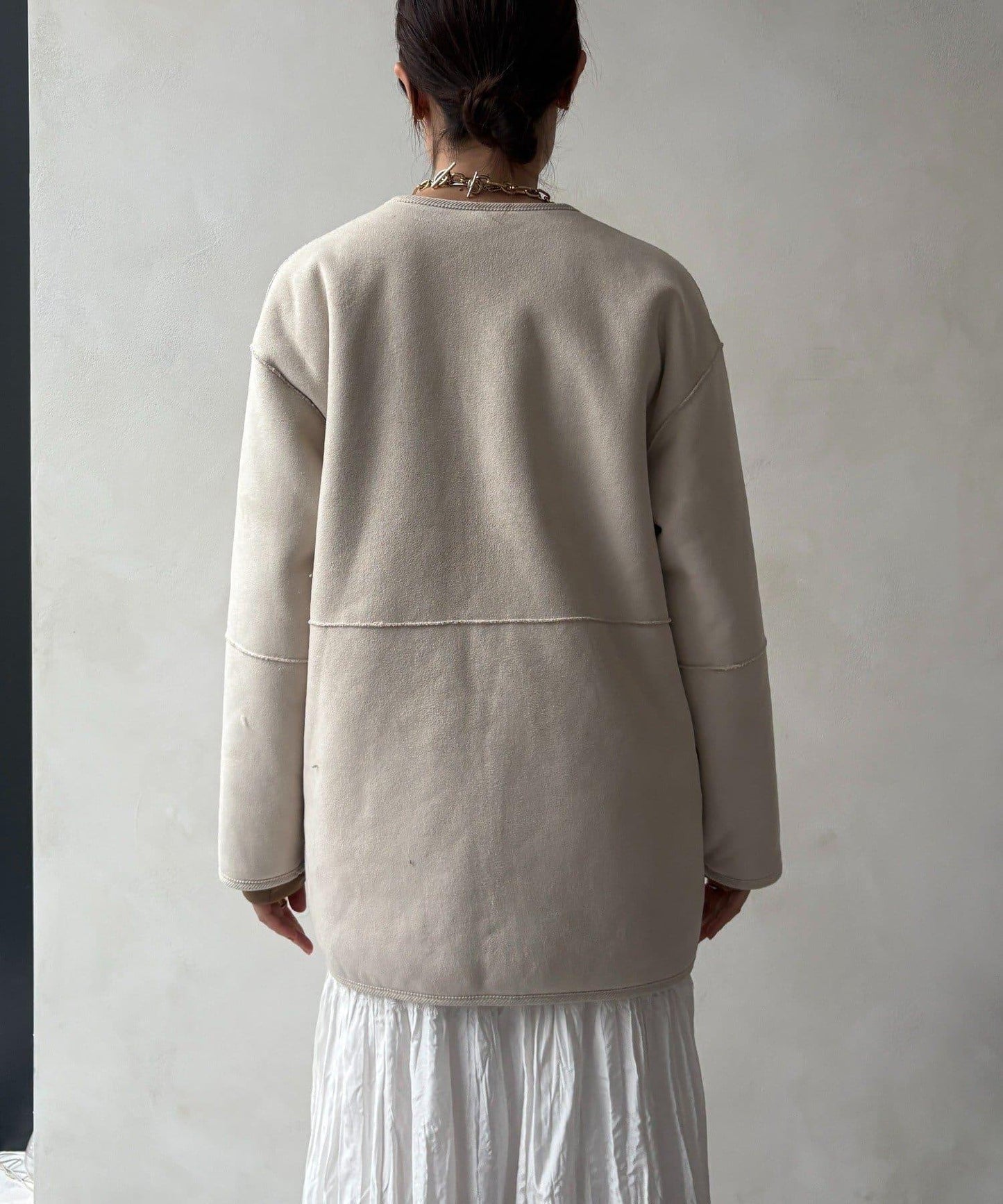 可雙面穿仿麂皮大衣