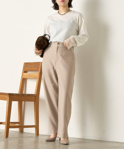 拼接裝飾錐形褲