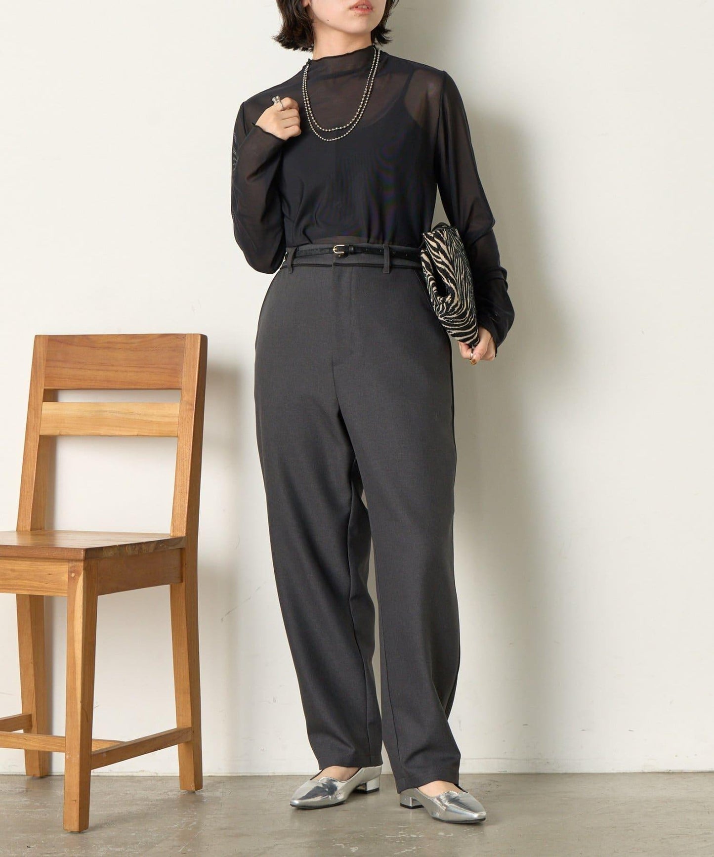 拼接裝飾錐形褲