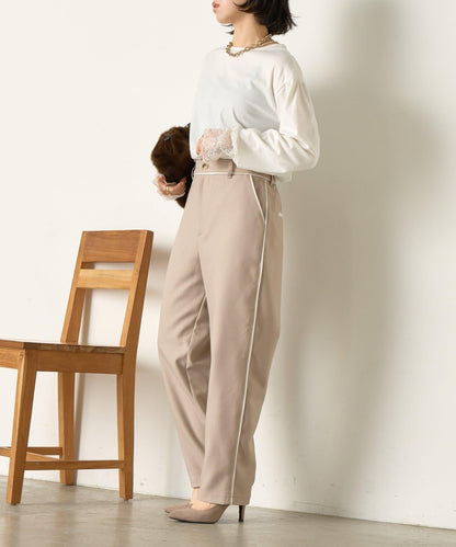 拼接裝飾錐形褲