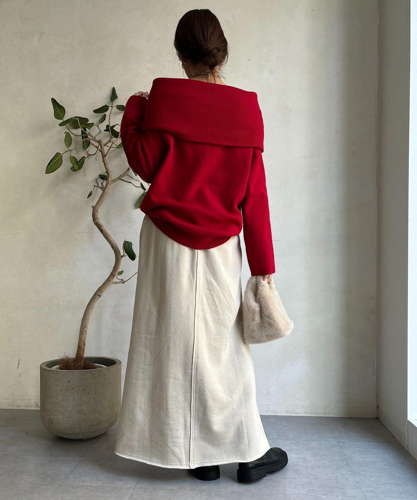 加絨DD刺繡半身裙