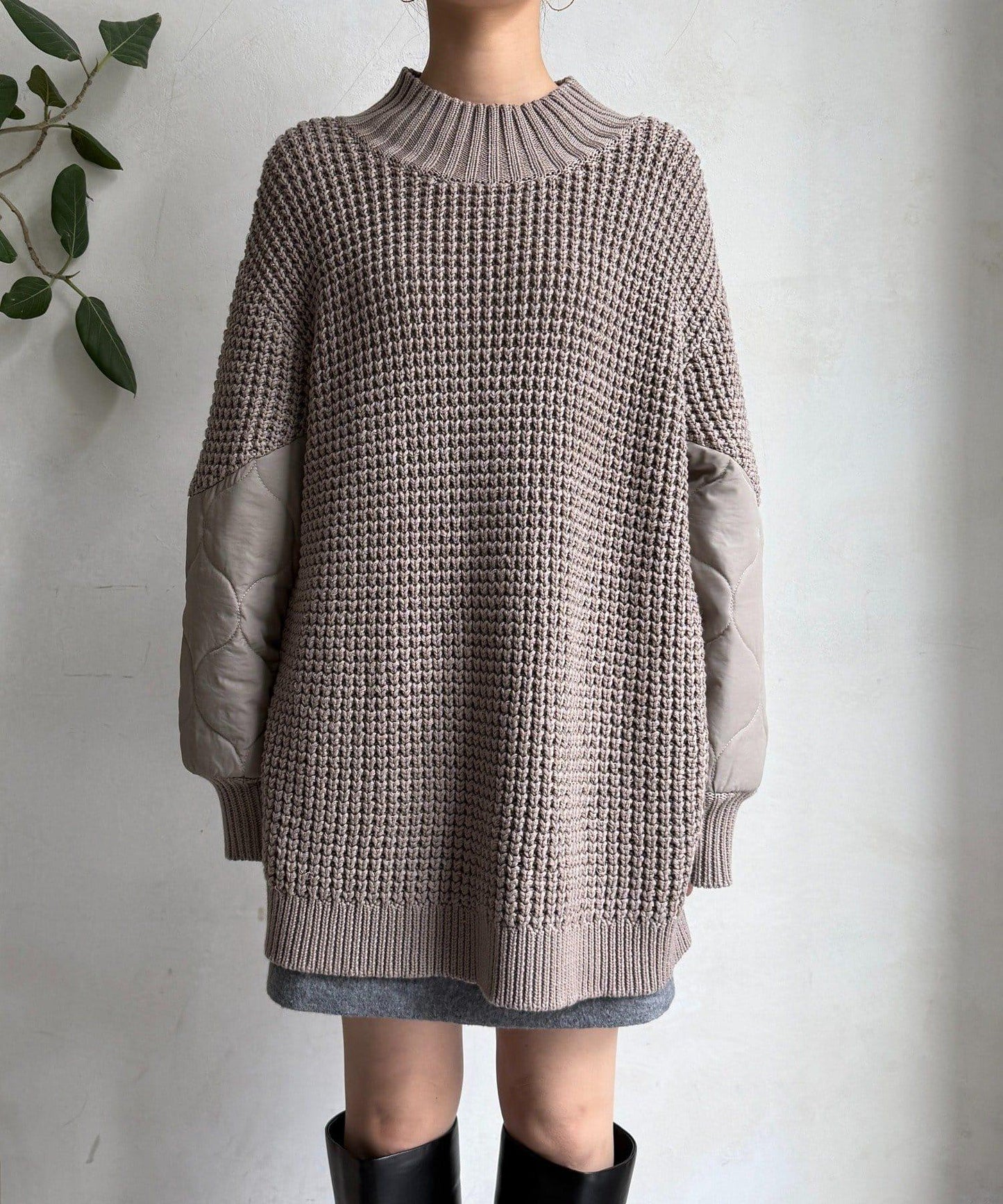 拼接絎縫針織衫