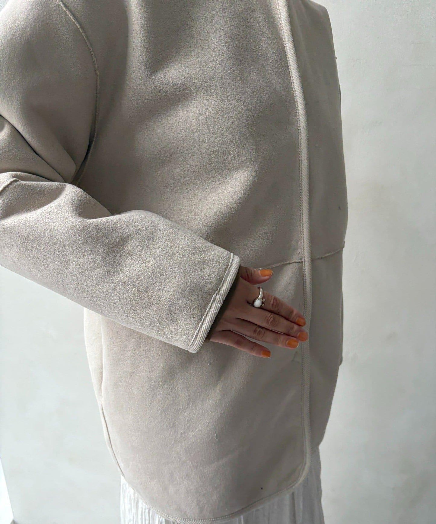 可雙面穿仿麂皮大衣