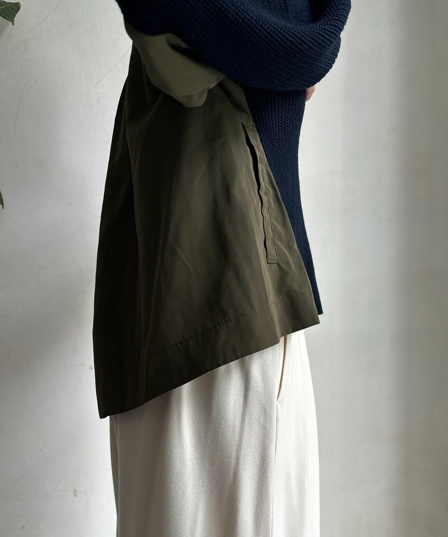 軍風拼接針織衫