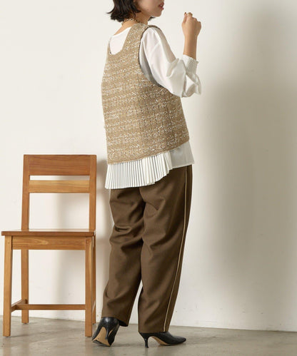 拼接裝飾錐形褲