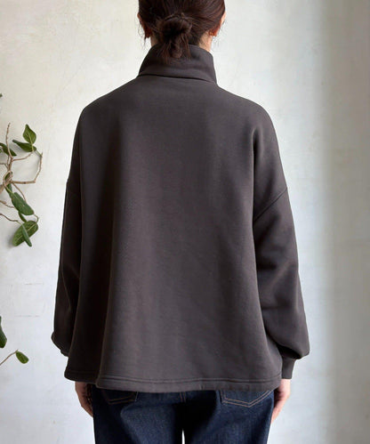 加絨抽繩半拉鍊套頭衫