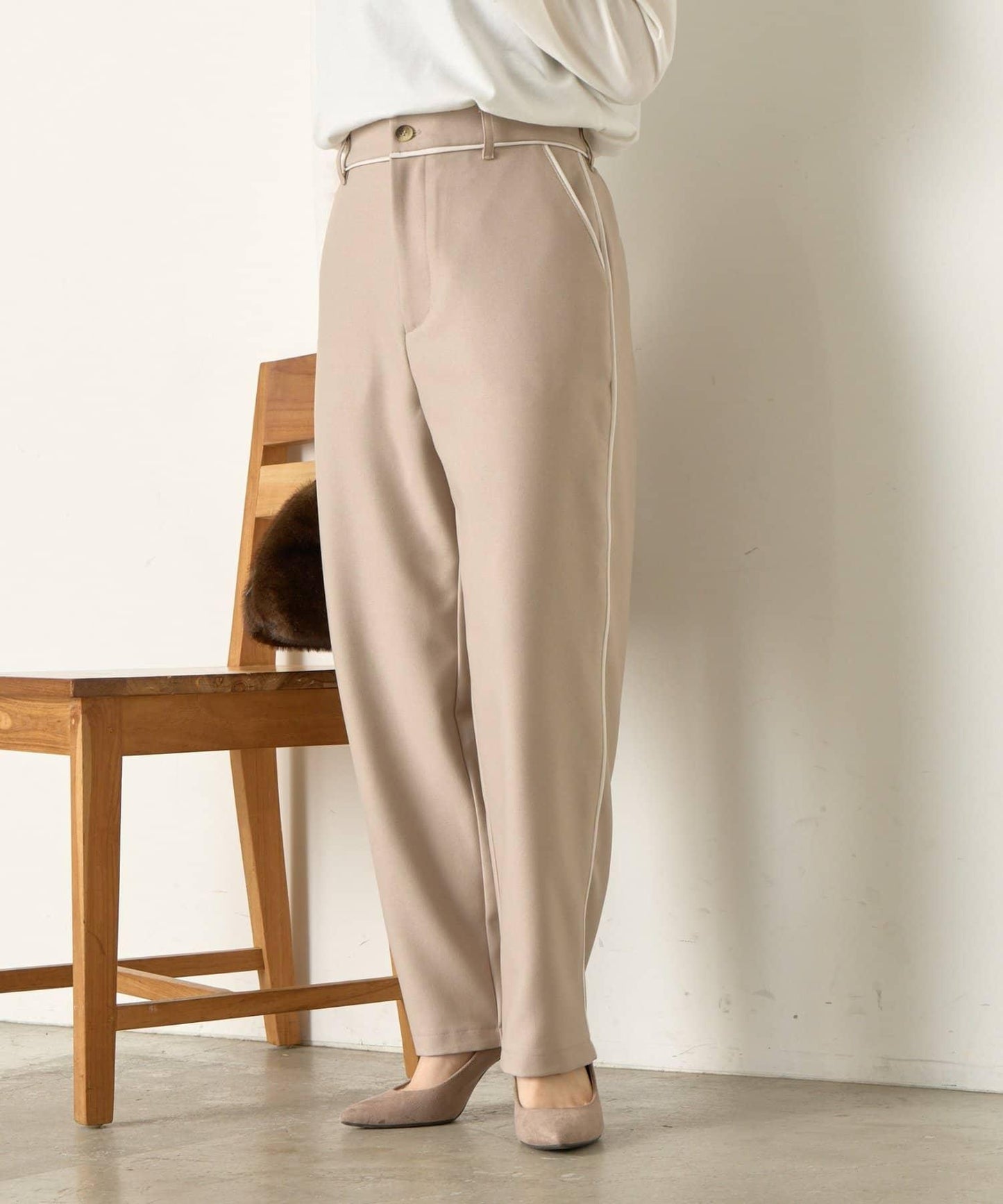 拼接裝飾錐形褲