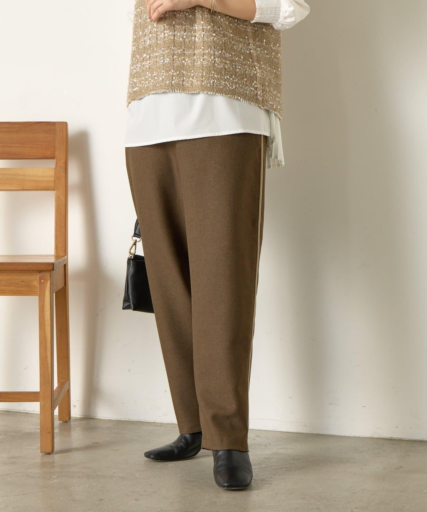 拼接裝飾錐形褲