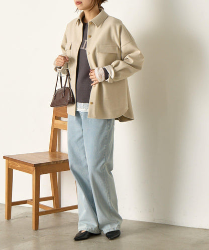 羊毛感寬鬆夾克