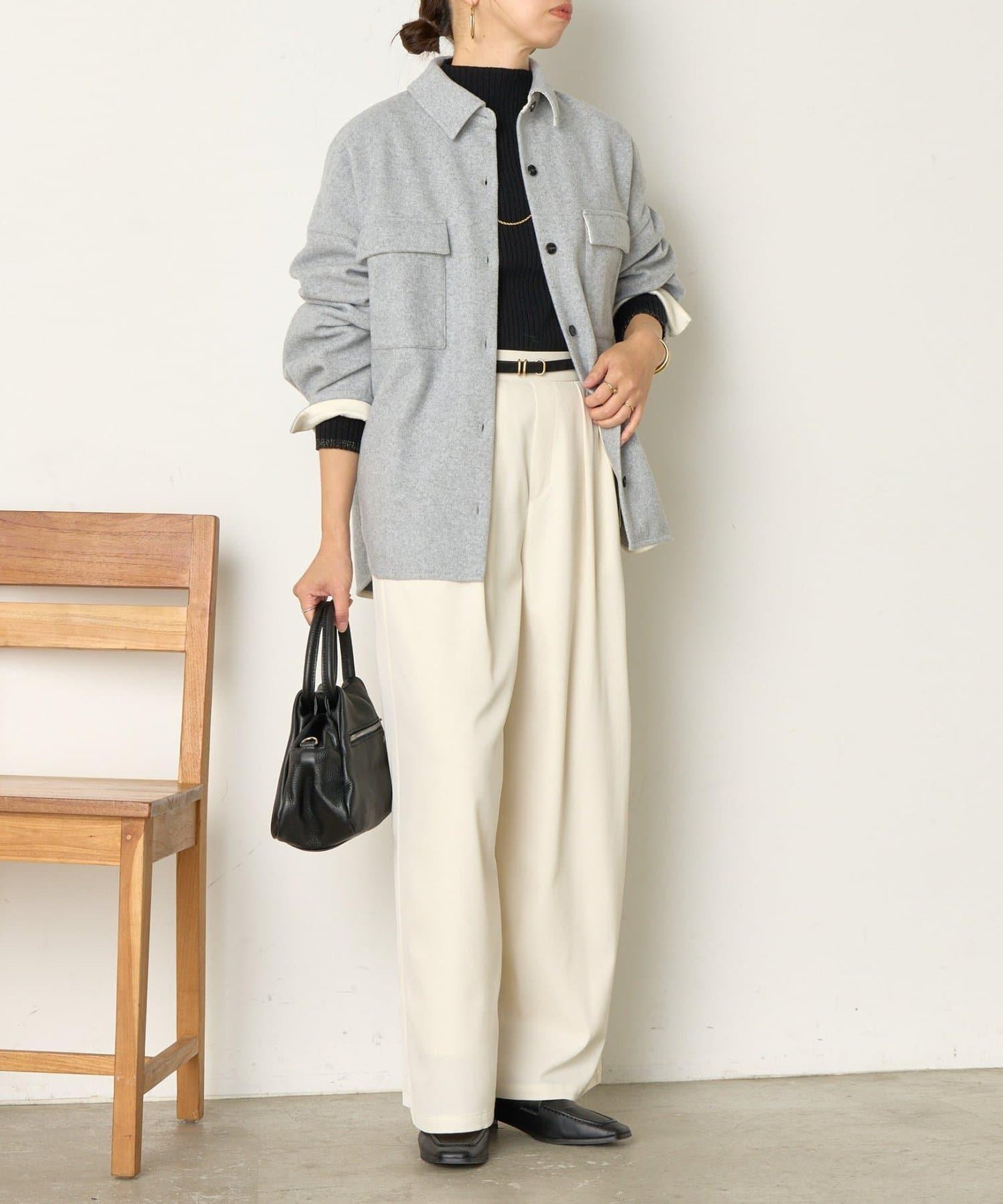 羊毛感寬鬆夾克