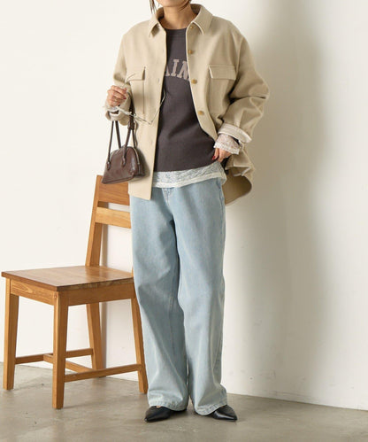 羊毛感寬鬆夾克