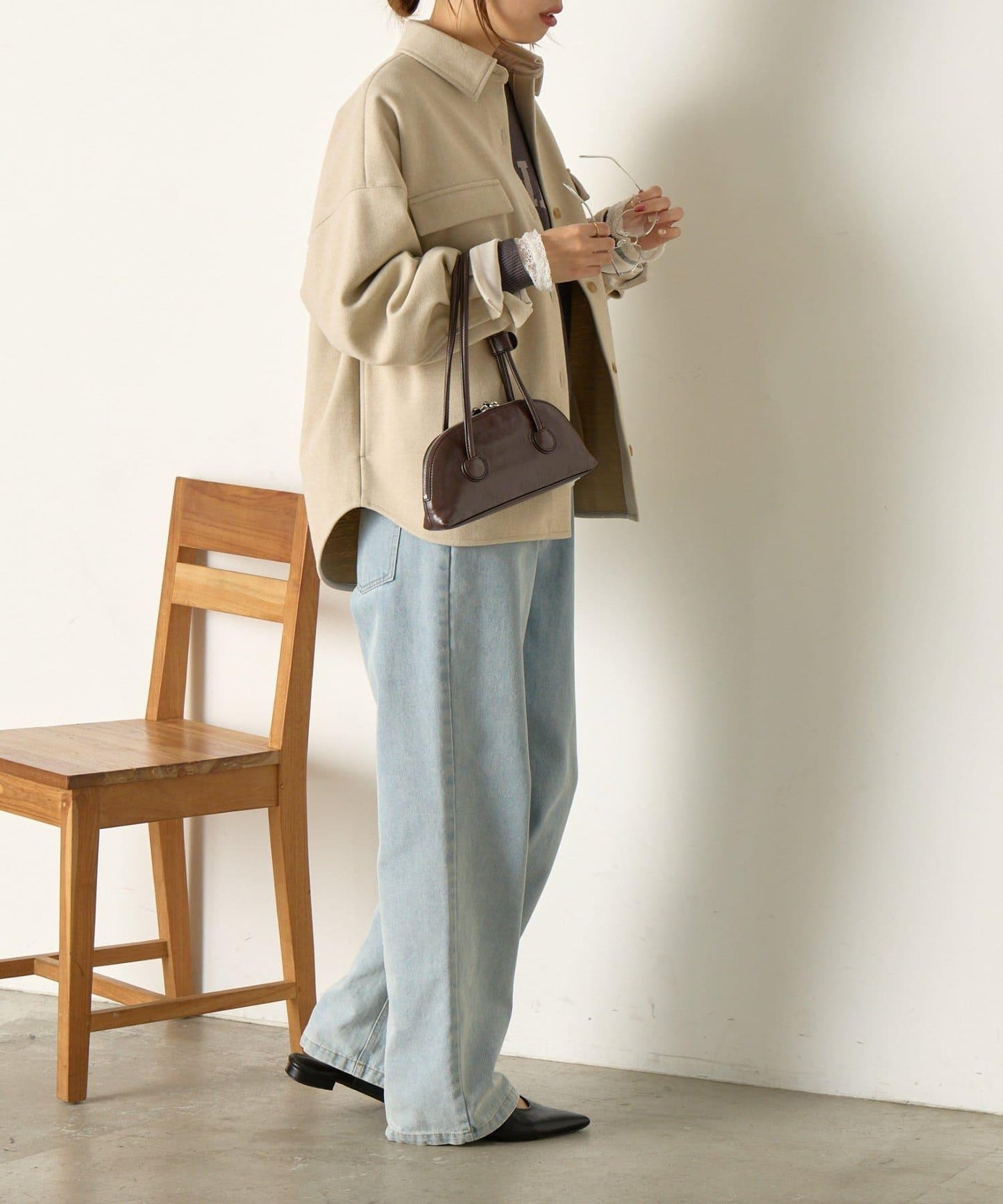 羊毛感寬鬆夾克