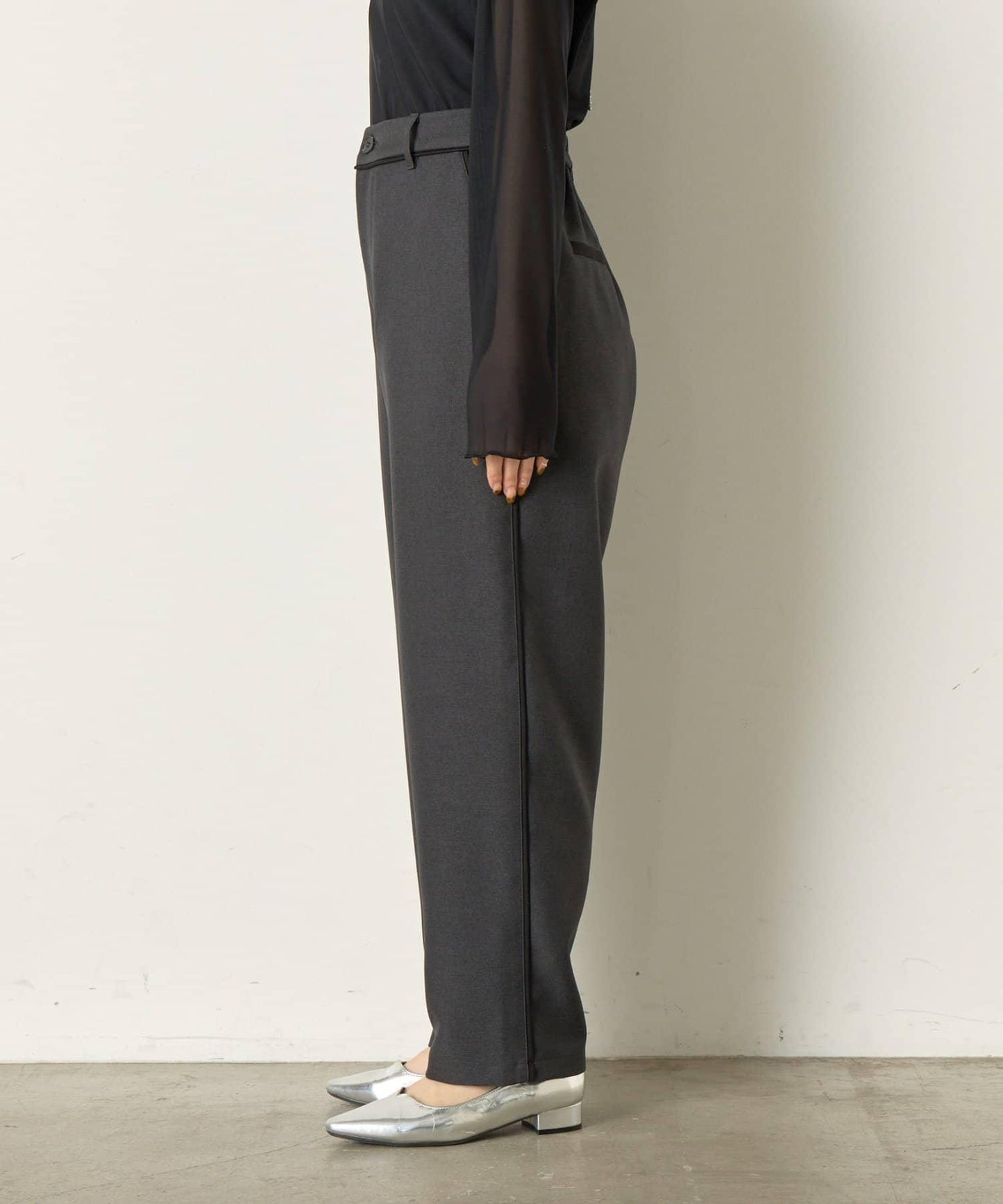 拼接裝飾錐形褲