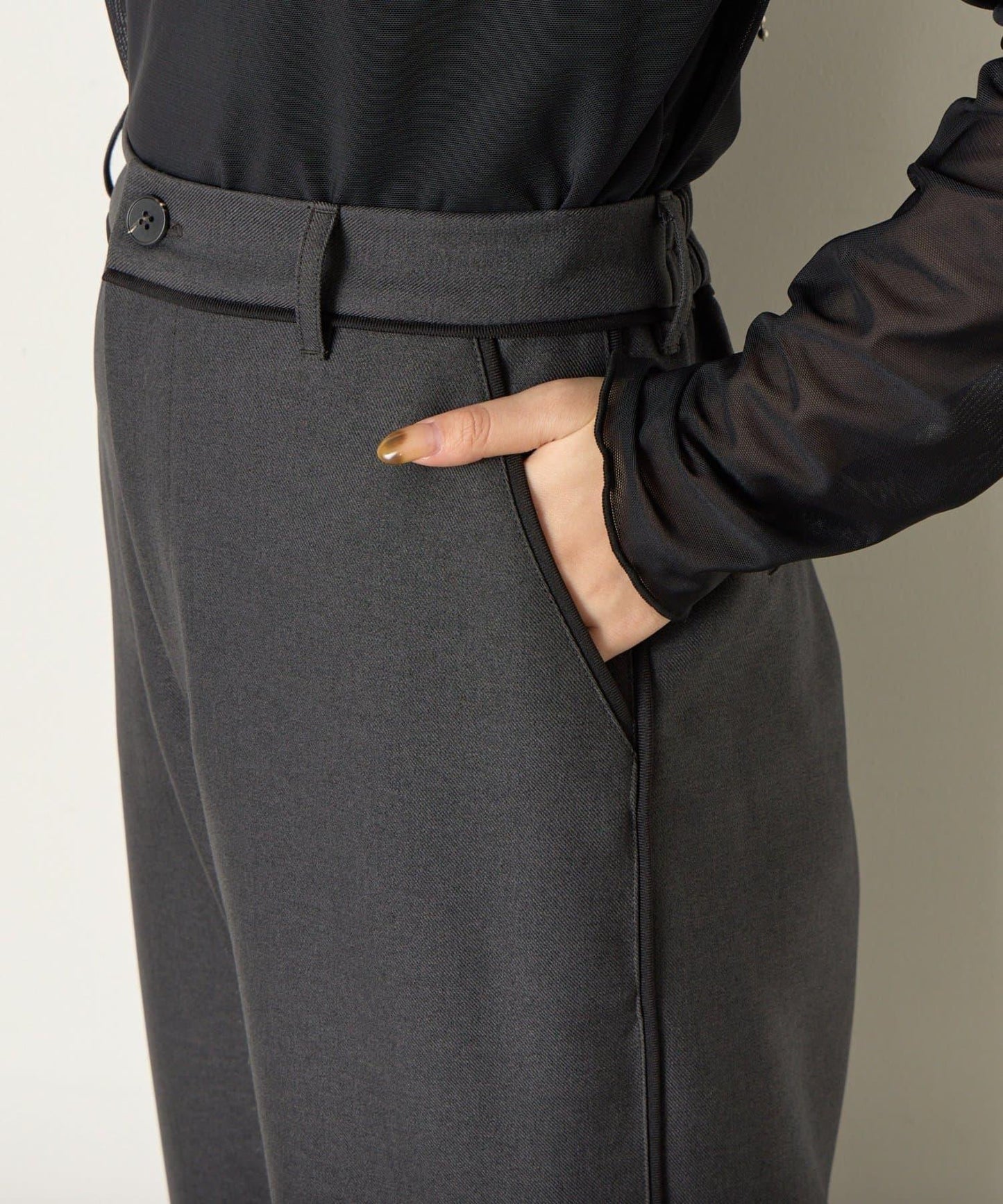 拼接裝飾錐形褲