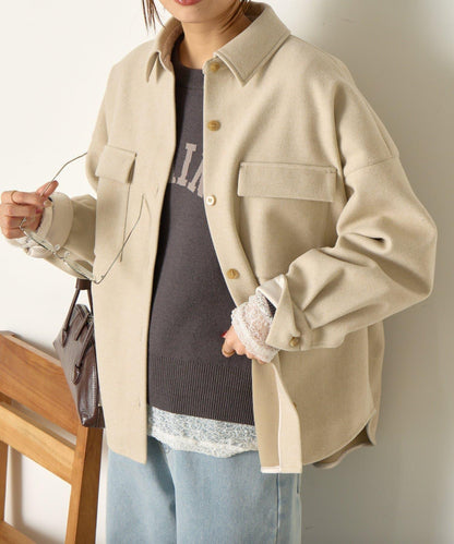 羊毛感寬鬆夾克