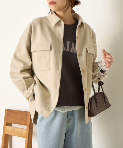 羊毛感寬鬆夾克
