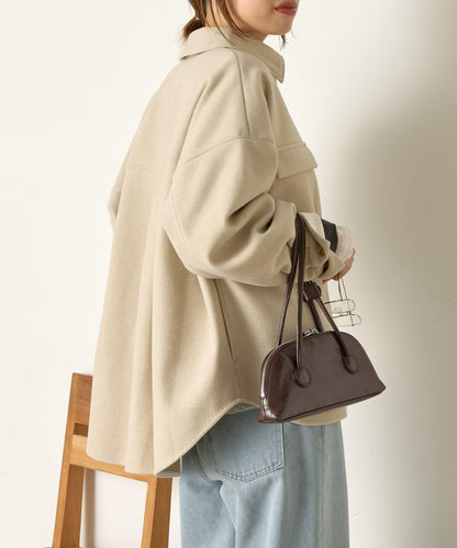 羊毛感寬鬆夾克