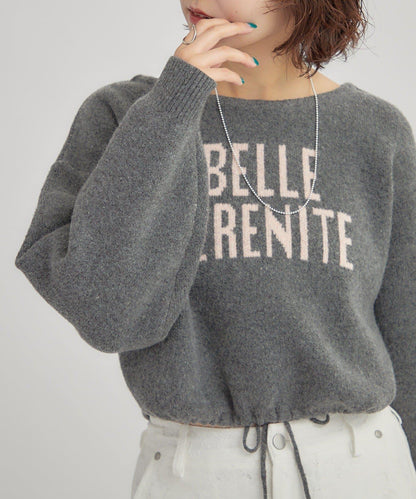 大LOGO抽繩針織衫